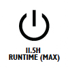 11.5 hour runtime (max)