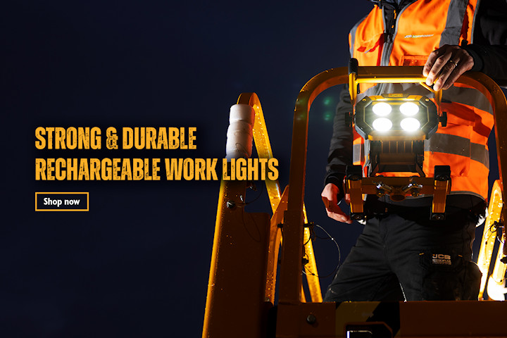 Strong and durable rechargeable work lights [graphical banner]