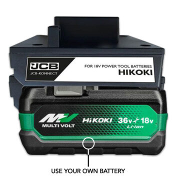 JCB Konnect Hikoki Battery and Adapter